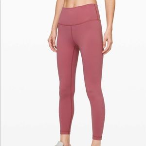 Lululemon Wunder Under leggings dark or dusty rose colour (size 6)
